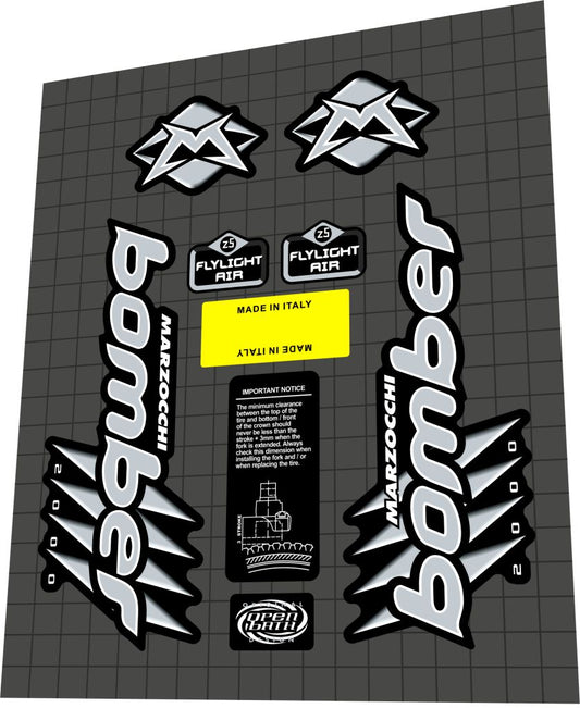 MARZOCCHI Bomber (2000) Flylight Air Z5 Fork Decal Set - Bike Decal Replace