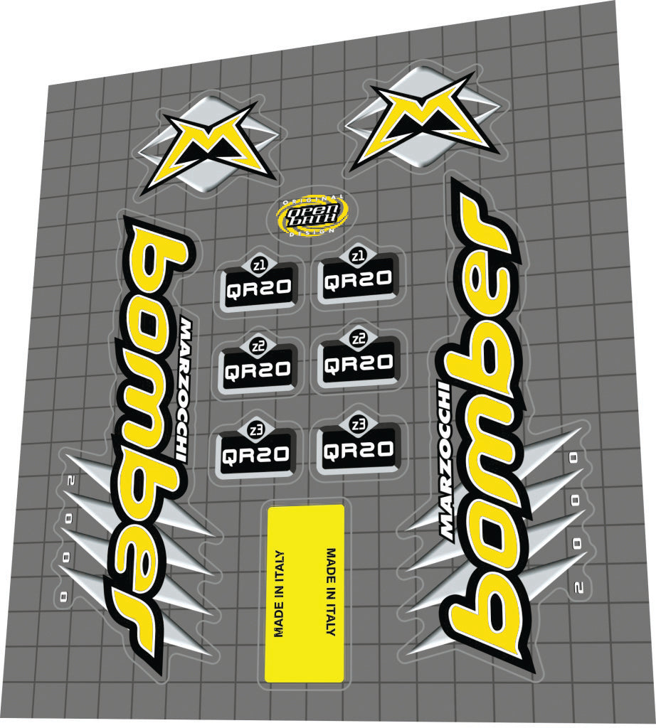 MARZOCCHI Bomber (2000) QR20 Z1-Z3 Fork Decal Set - Bike Decal Replace