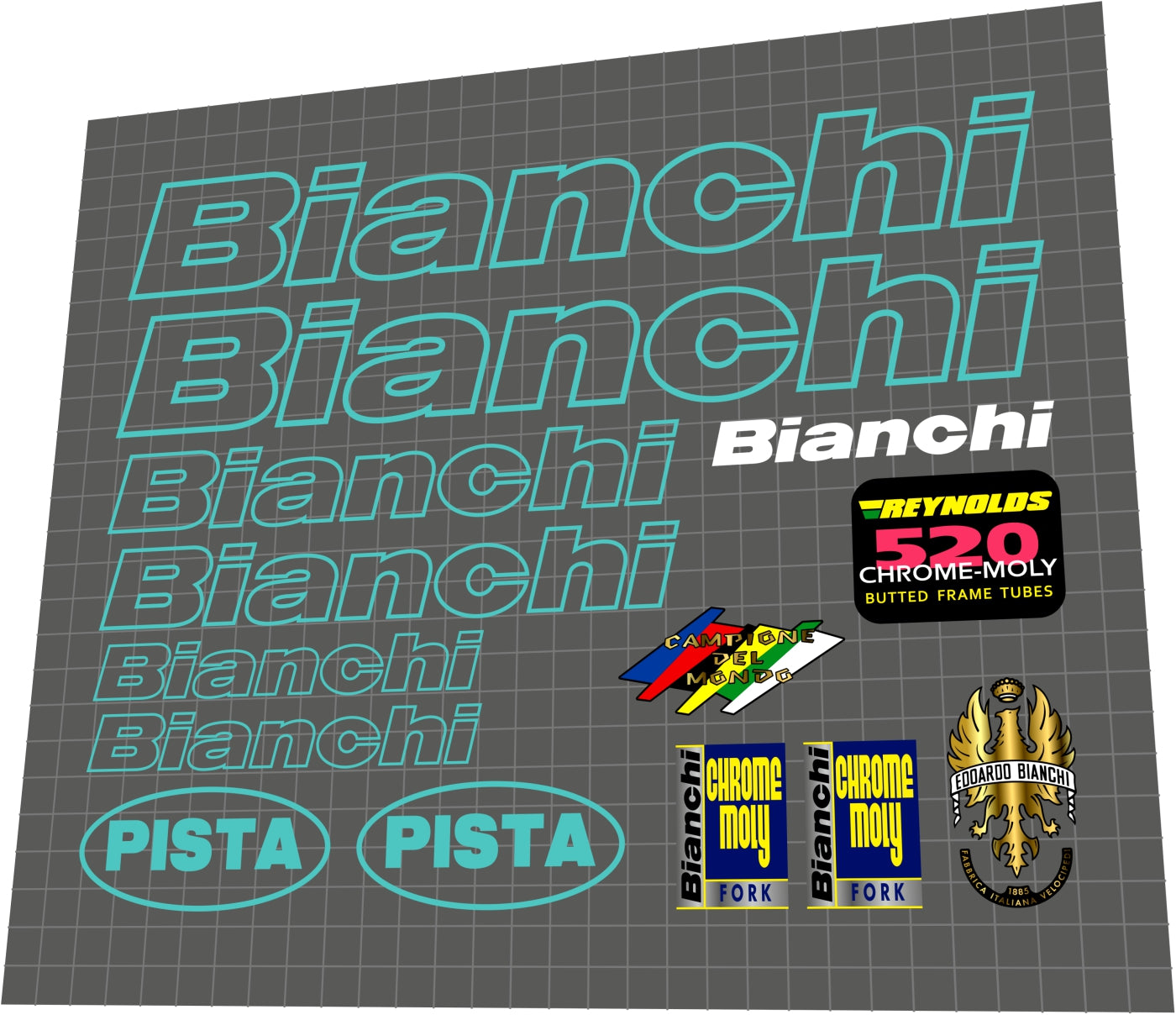 BIANCHI Pista (2001) Frame Decal Set