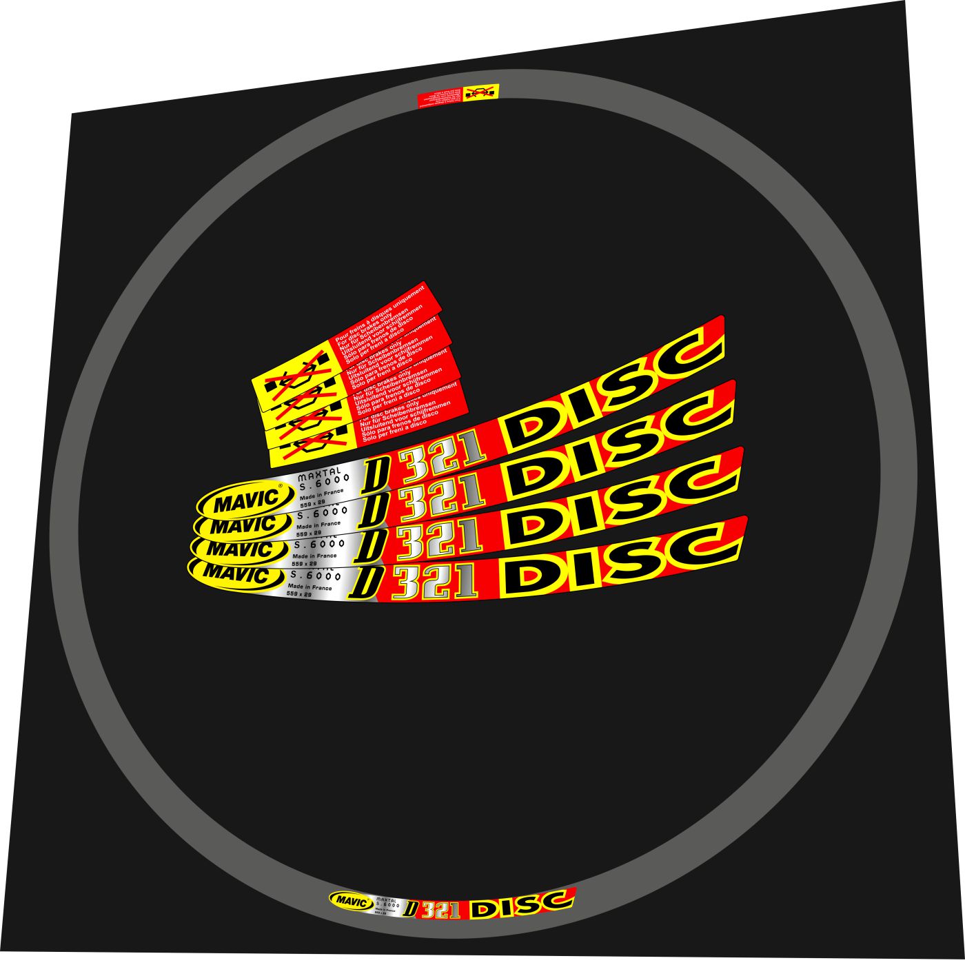 MAVIC D321 (2001) Disc Rim Decal Set