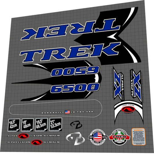 TREK 6500 (2001) ZX Frame Decal Set - Bike Decal Replace
