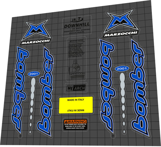 MARZOCCHI Bomber (2001) Junior T Fork Decal Set - Bike Decal Replace
