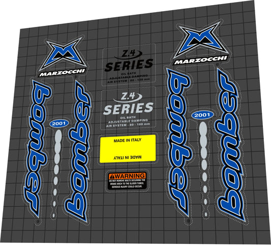 MARZOCCHI Bomber (2001) Series Z4 Fork Decal Set - Bike Decal Replace
