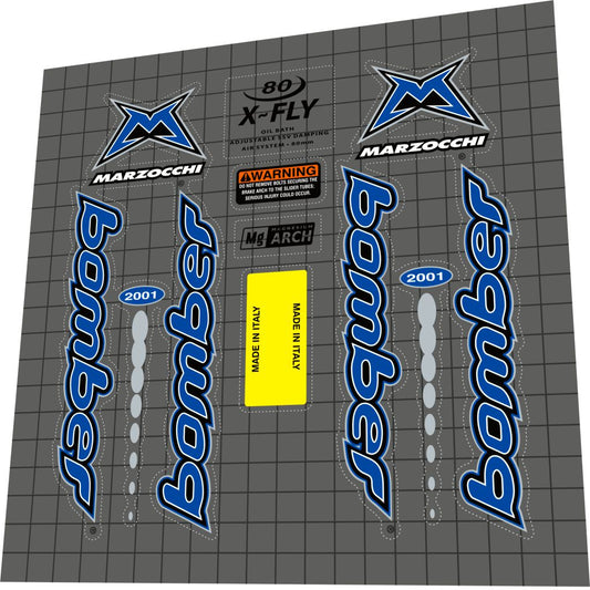 MARZOCCHI Bomber (2001) X Fly 80 Fork Decal Set - Bike Decal Replace