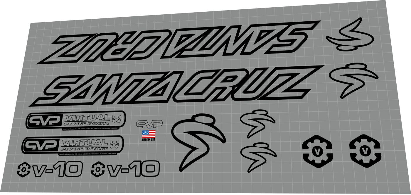 SANTA CRUZ V10 1 (2002-2004) Frame Decal Set