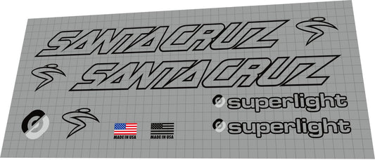 SANTA CRUZ Superlight 2 (2002) Frame Decal Set - Bike Decal Replace