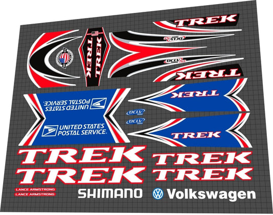 TREK Team USPS 5200 (2002) Lance Armstrong Frame Decal Set - Bike Decal Replace