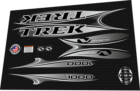 TREK 1000 (2003) Alpha Aluminum Frame Decal Set - Bike Decal Replace