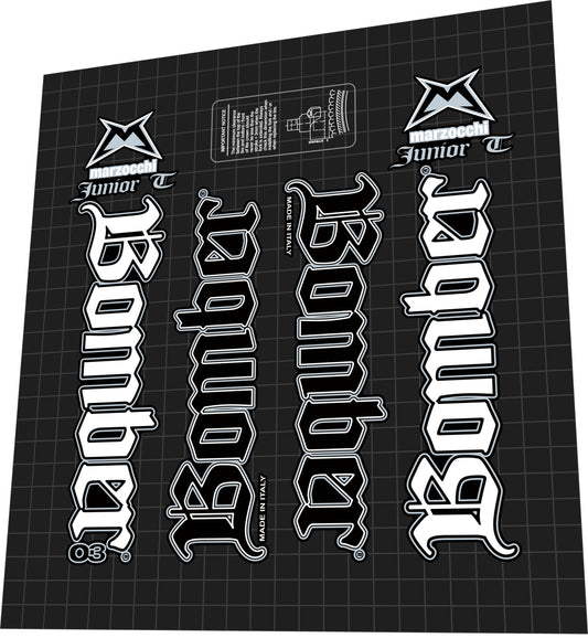 MARZOCCHI Bomber (2003) Junior T Fork Decal Set - Bike Decal Replace