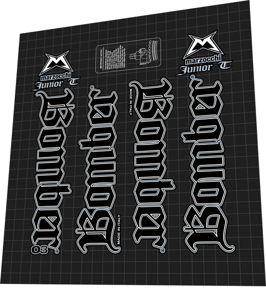 MARZOCCHI Bomber (2003) Junior T Fork Decal Set - Bike Decal Replace
