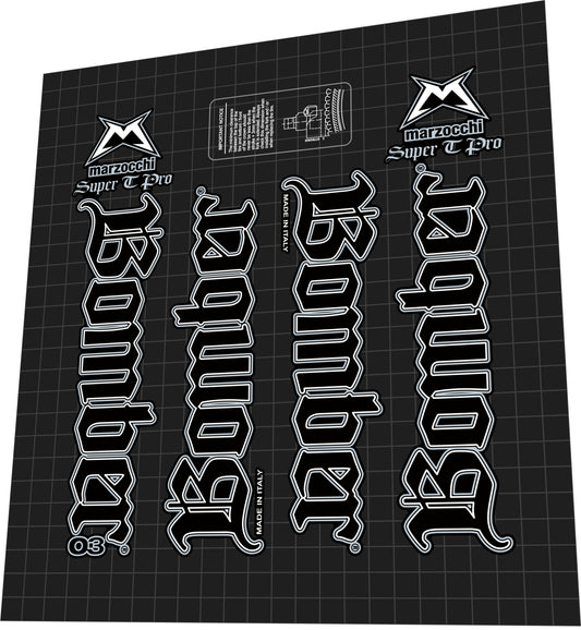 MARZOCCHI Bomber (2003) Super T Pro Fork Decal Set - Bike Decal Replace