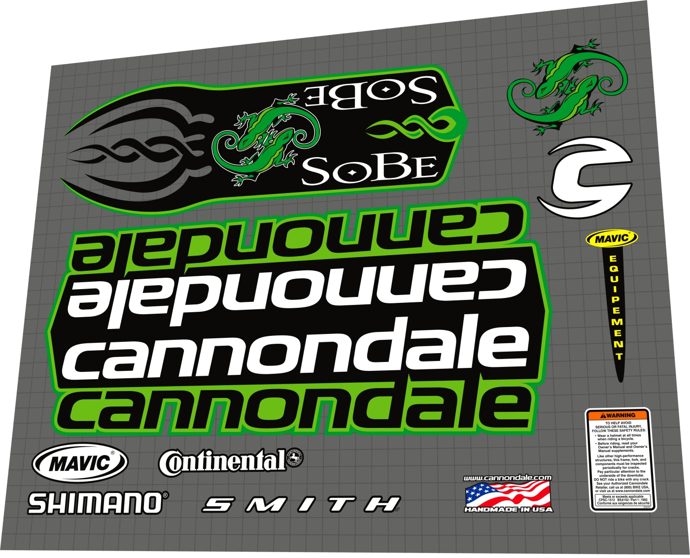 CANNONDALE Scalpel (2004) Team Sobe Edition Frame Decal Set