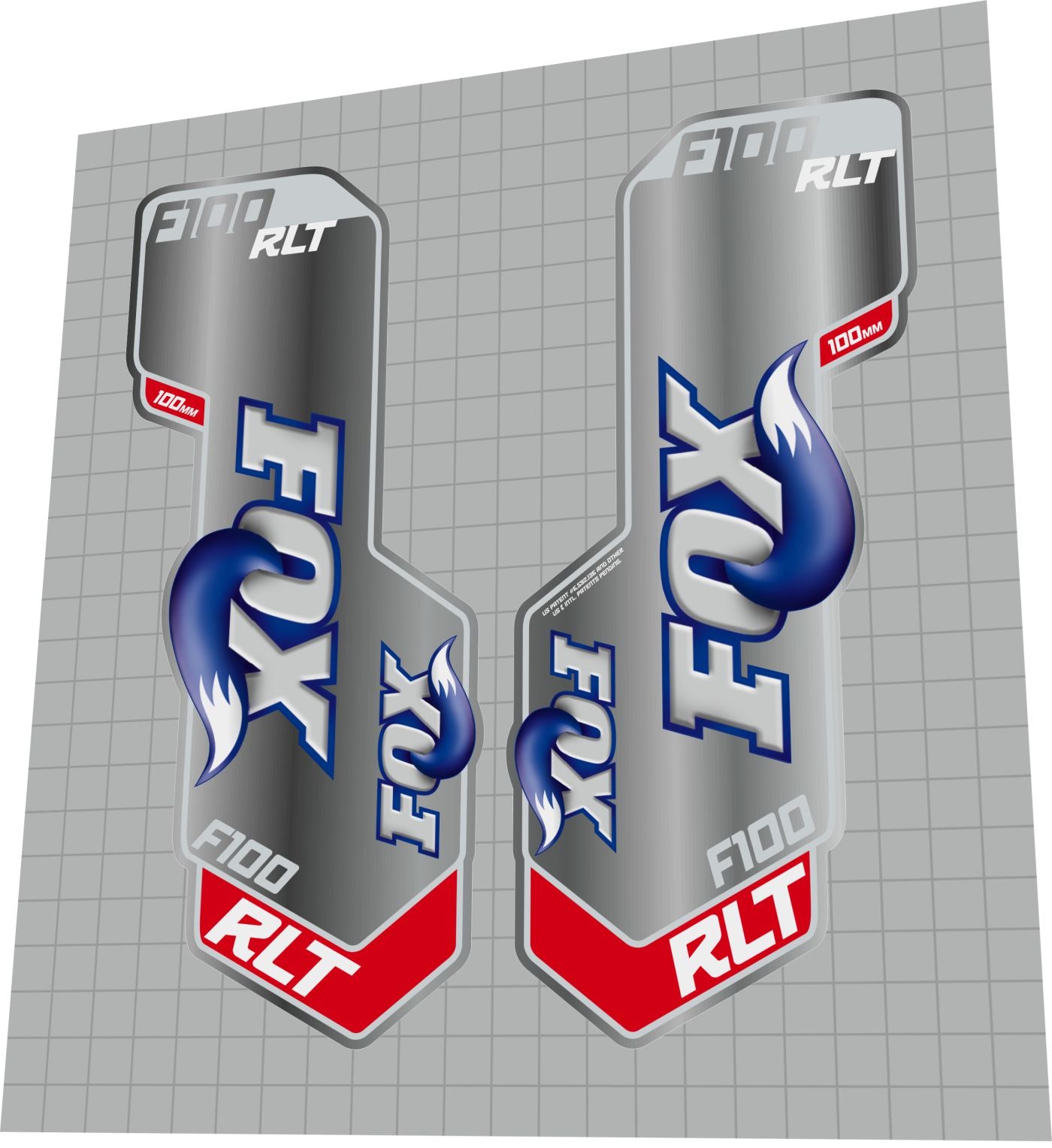 FOX F100 (2005) RLT Fork Decal Set - Bike Decal Replace