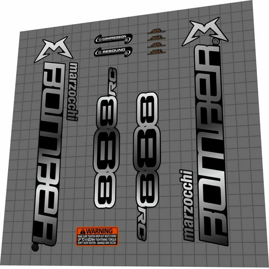 MARZOCCHI Bomber (2005) 888 RC Fork Decal Set - Bike Decal Replace