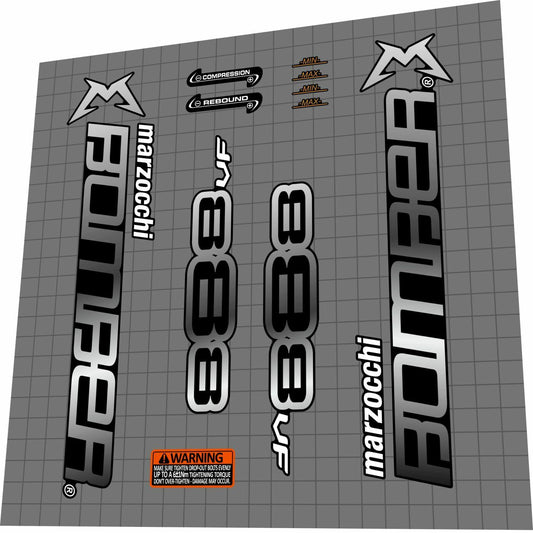 MARZOCCHI Bomber (2005) 888 VF Fork Decal Set - Bike Decal Replace