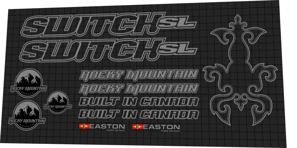 ROCKY MOUNTAIN Switch SL (2005) Frame Decal Set