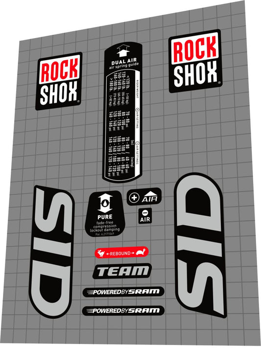 ROCKSHOX SID (2005) Team Fork Decal Set - Bike Decal Replace