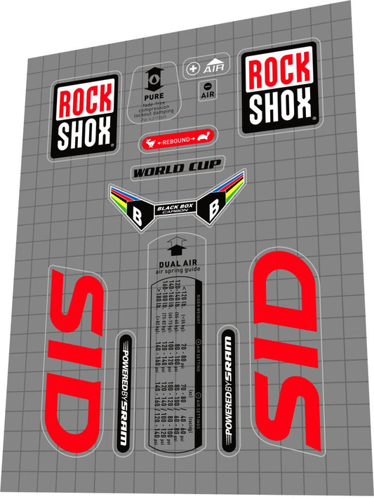 ROCKSHOX SID (2005) World Cup Fork Decal Set - Bike Decal Replace