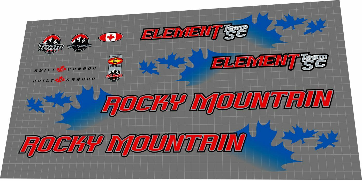 ROCKY MOUNTAIN Element (2006) Team SC Frame Decal Set - Bike Decal Replace