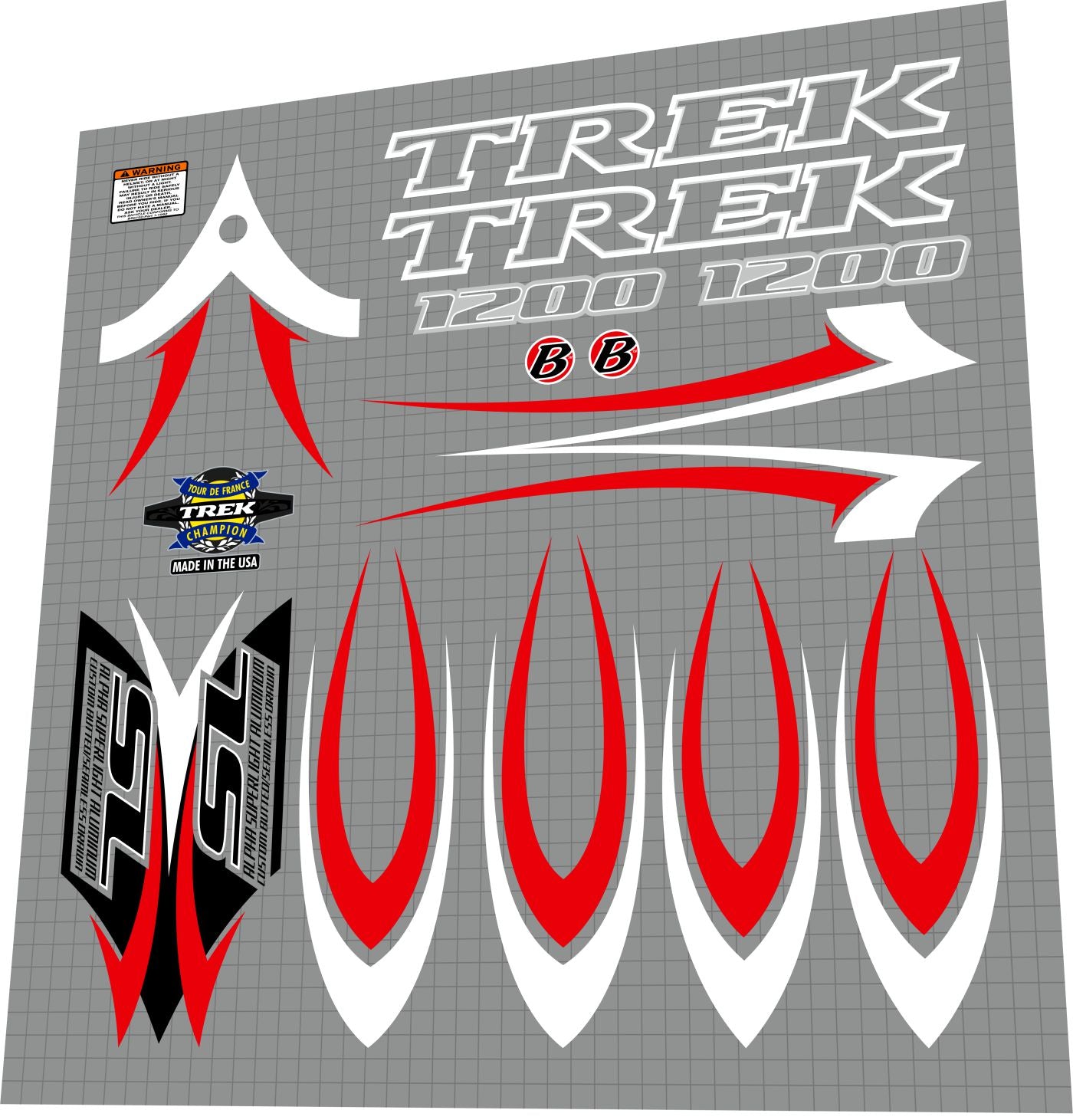 TREK 1200 (2006) Frame Decal Set