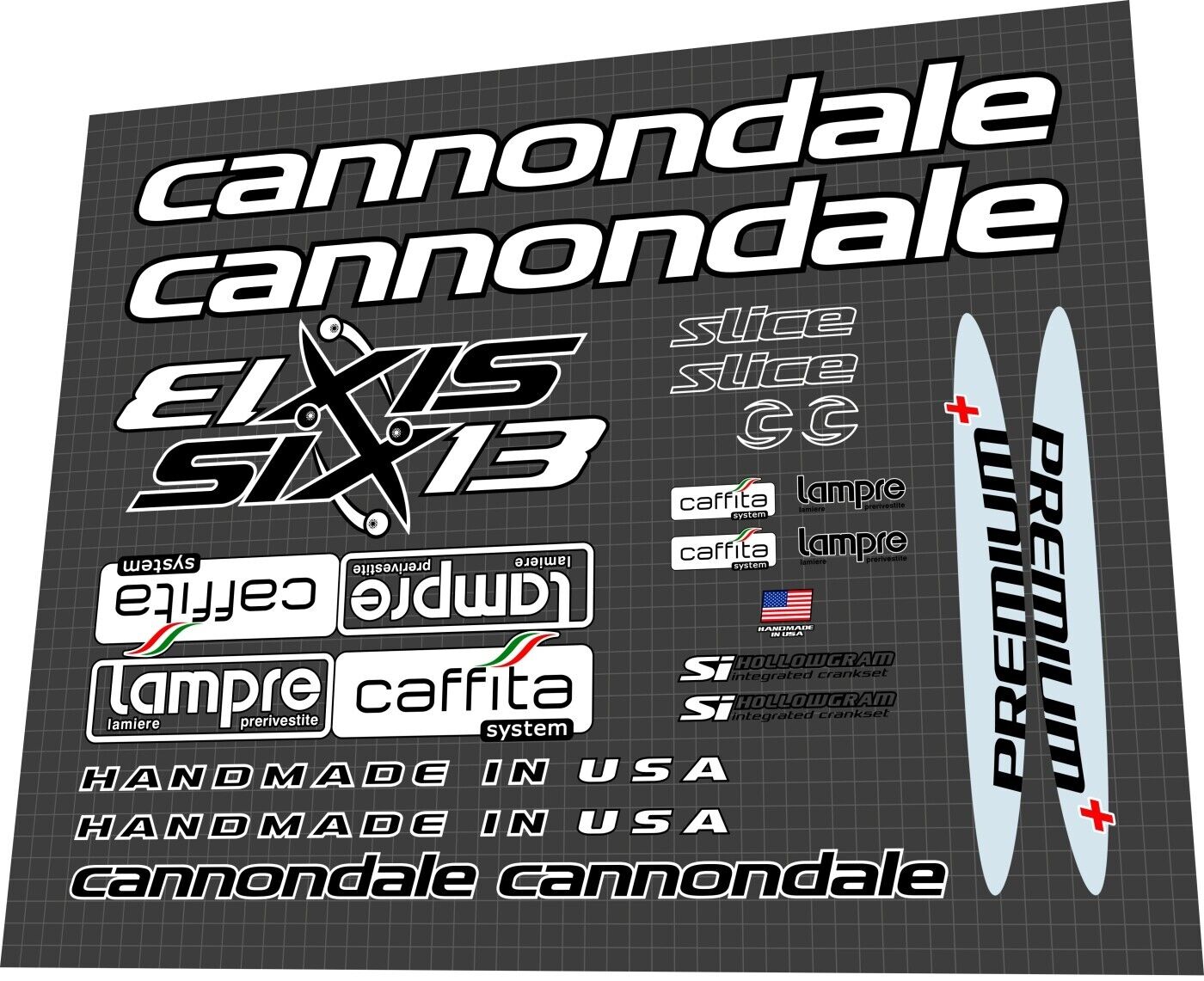 CANNONDALE Six13 (2006) Team Lampre Caffita Frame Decal Set - Bike Decal Replace