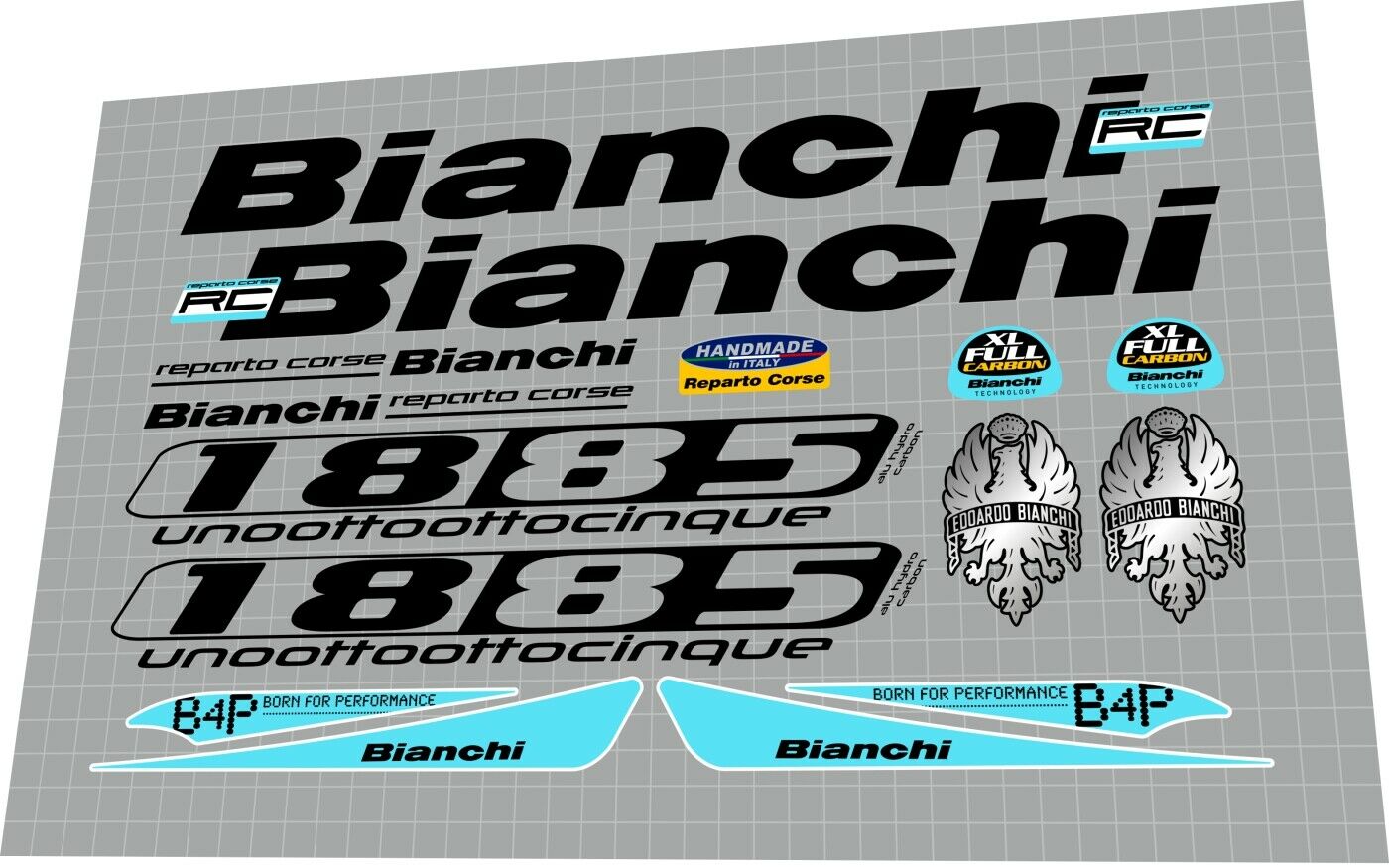 BIANCHI 1885 (2007) Frame Decal Set - Bike Decal Replace