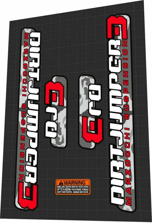 MARZOCCHI Dirt Jumper 3 (2007) Fork Decal Set - Bike Decal Replace