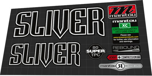 MANITOU Sliver (2007) Fork Decal Set - Bike Decal Replace