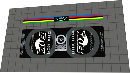FOX DHX RC4 (2008) WC Rear Shock Decal Set - Bike Decal Replace
