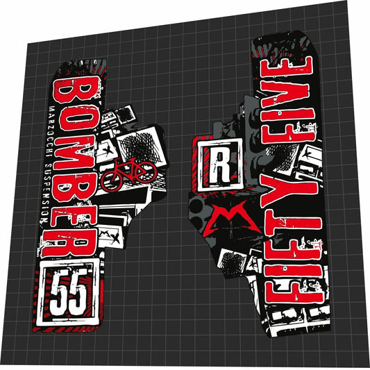 MARZOCCHI Bomber (2009) 55 R Fork Decal Set - Bike Decal Replace