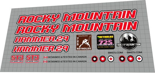 ROCKY MOUNTAIN Hammer 29 (2009) Frame Decal Set
