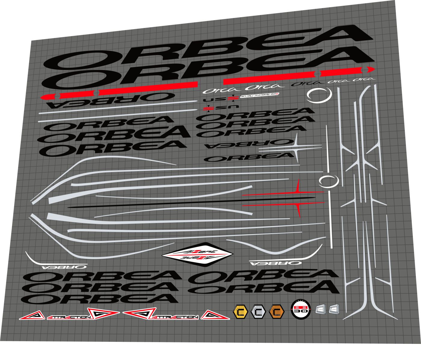 ORBEA Orca (2011) Frame Decal Set