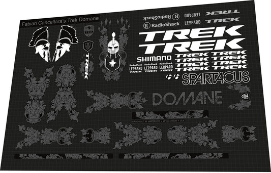 TREK Domane (2013) Fabian Cancellara's Spartacus Frame Decal Set - Bike Decal Replace