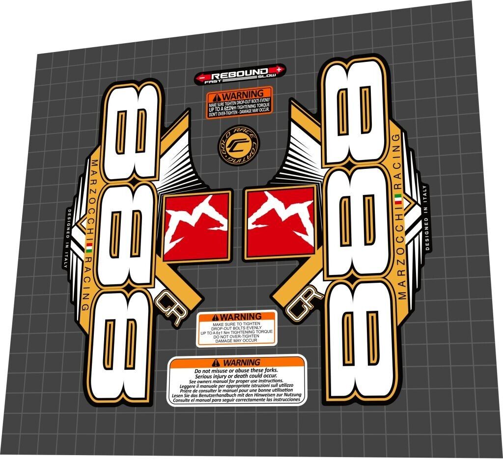 MARZOCCHI 888 (2014) CR Fork Decal Set - Bike Decal Replace