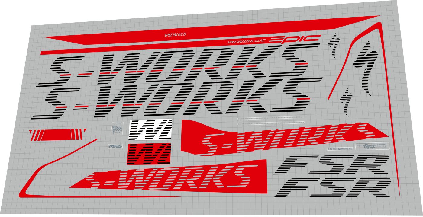 SPECIALIZED Epic (2014) FSR S-Works Frame Decal Set