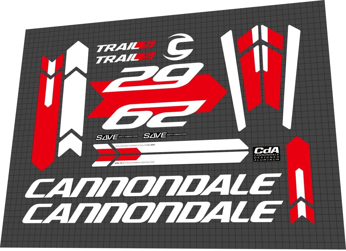 CANNONDALE Trail 5 29 (2014) Frame Decal Set - Bike Decal Replace