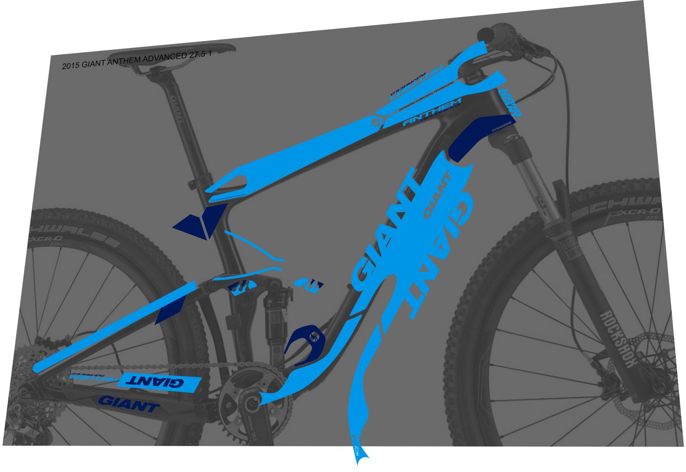 GIANT Anthem (2014-2016) Advanced 27.5 Frame Decal Set