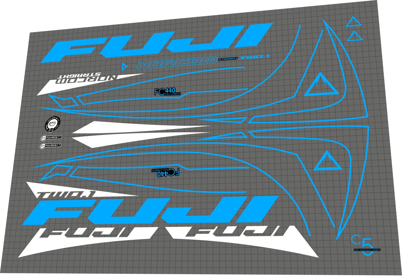 FUJI Norcom Straight (2017) Frame Decal Set