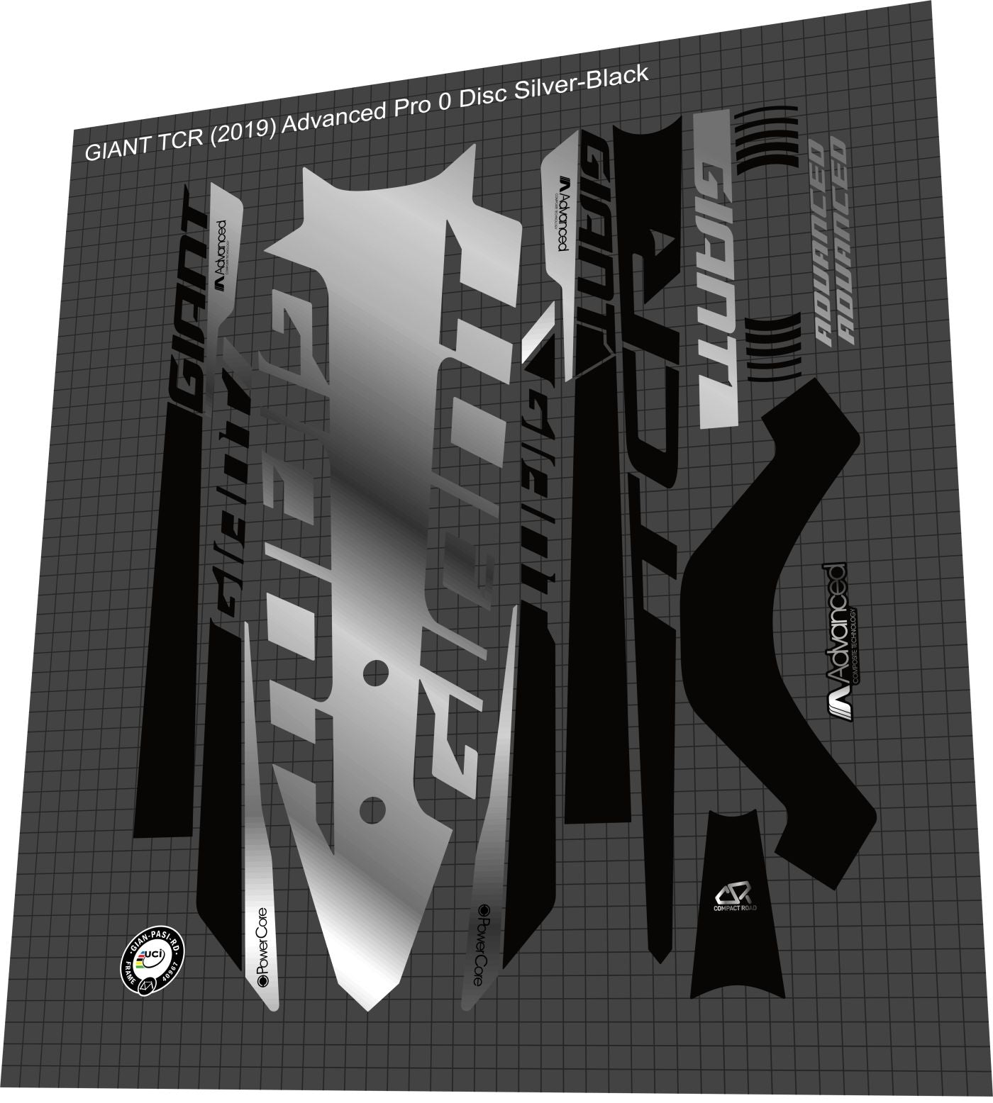 GIANT TCR (2016-2019) Advanced Pro Frame Decal Set