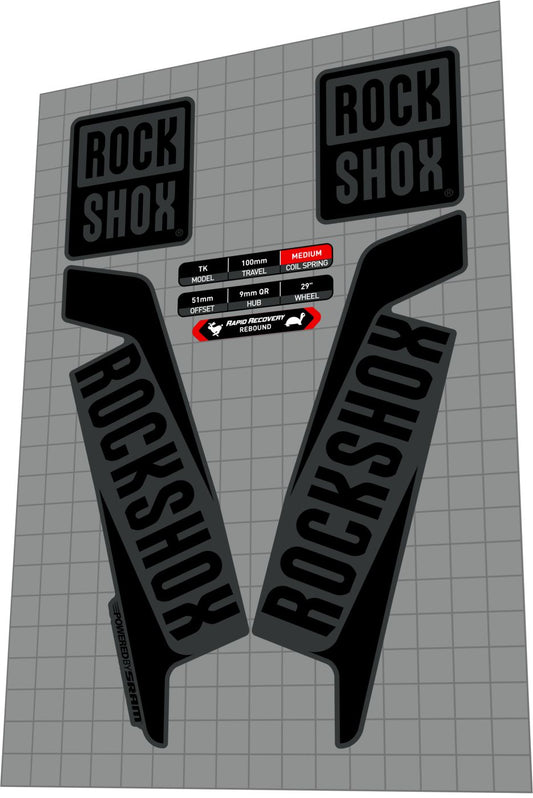 ROCKSHOX Recon Silver TK (2016) Fork Decal Set