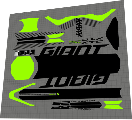 GIANT XTC (2016) Advanced 29 Frame Decal Set - Bike Decal Replace