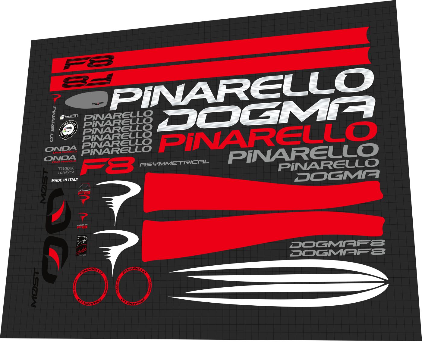 PINARELLO Dogma (2016) F8 Frame Decal Set