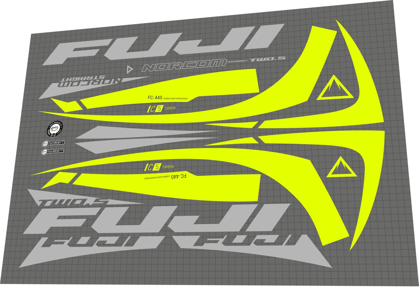 FUJI Norcom Straight (2017) Frame Decal Set