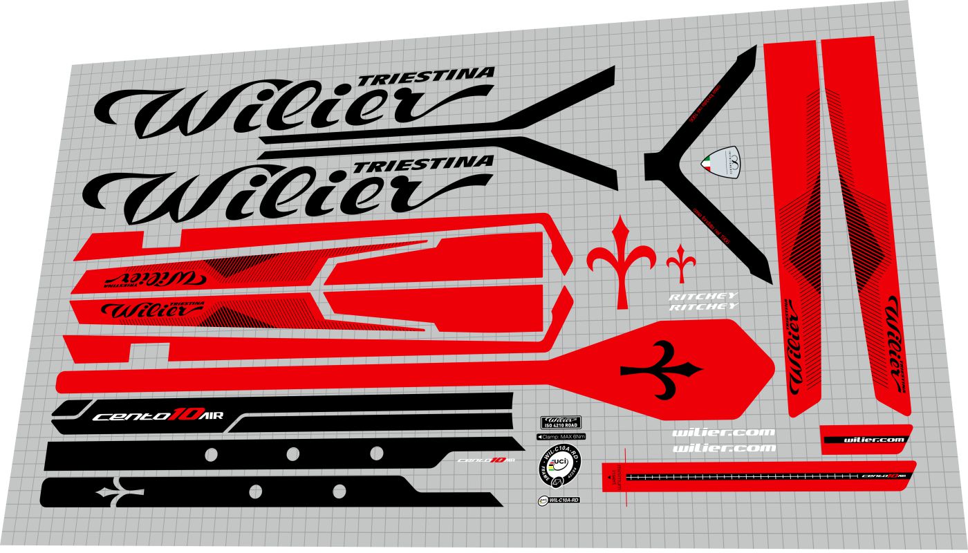 WILIER TRIESTINA Cento 10 Air (2017-2018) Frame Decal Set