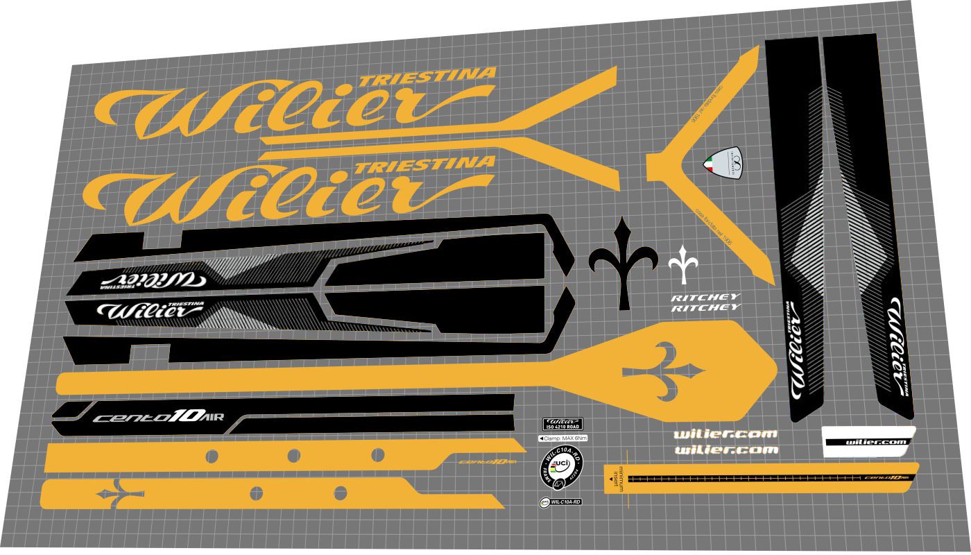 WILIER TRIESTINA Cento 10 Air (2017-2018) Frame Decal Set