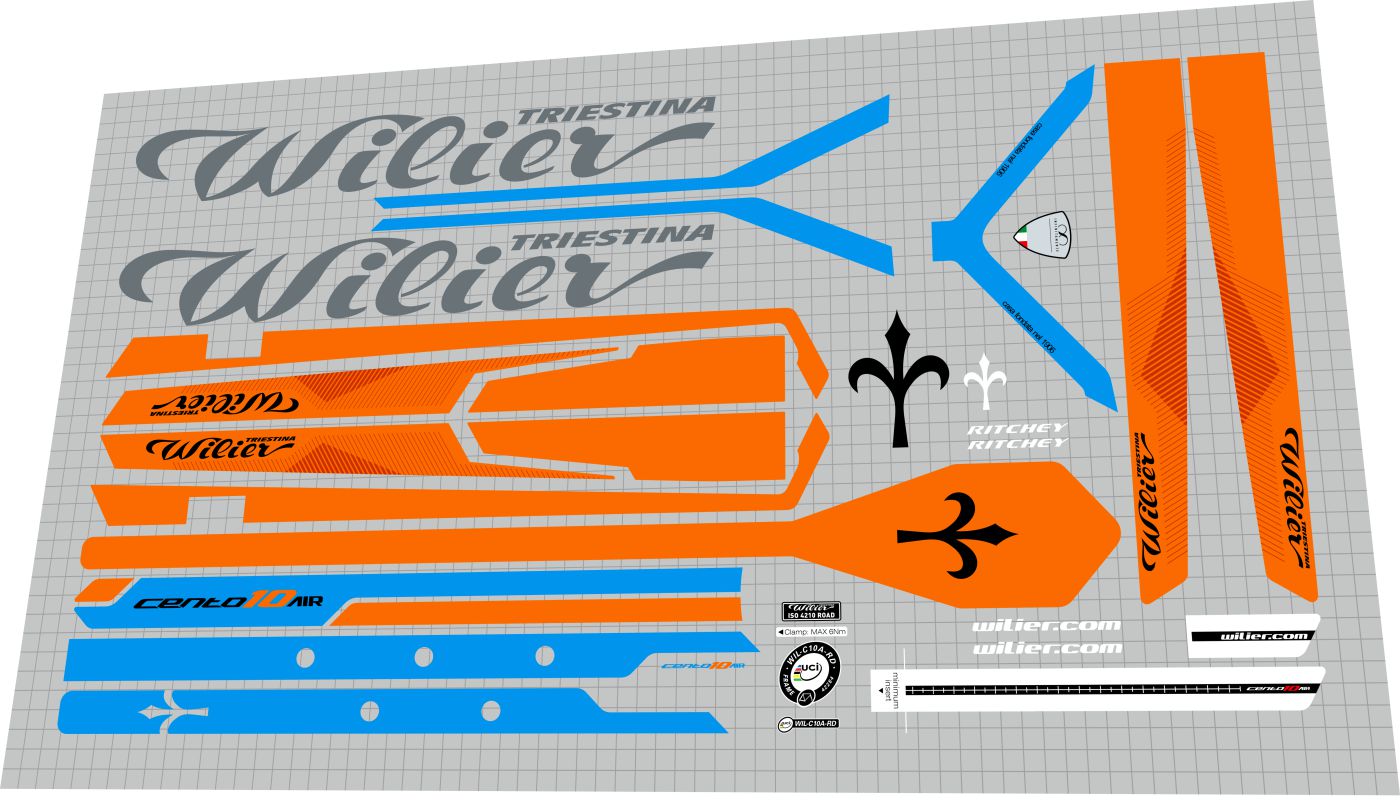 WILIER TRIESTINA Cento 10 Air (2017-2018) Frame Decal Set