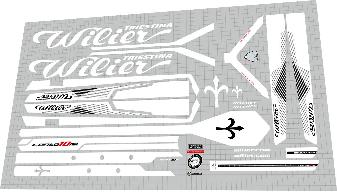 WILIER TRIESTINA Cento 10 Air (2017-2018) Frame Decal Set
