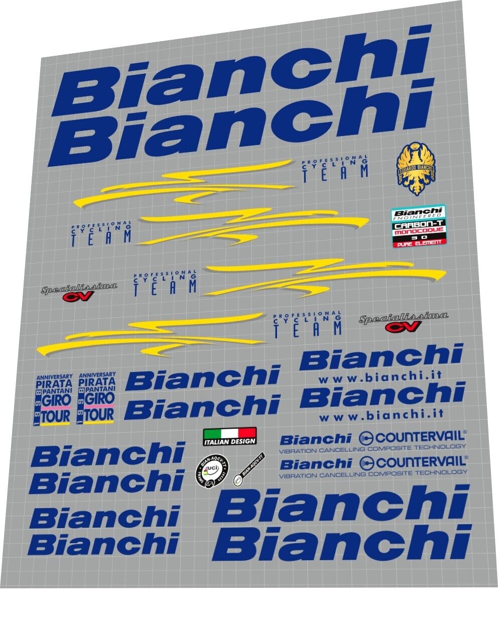 BIANCHI Specialissima (2018) CV 20th Anniversary Marco Pantani's Frame Decal Set