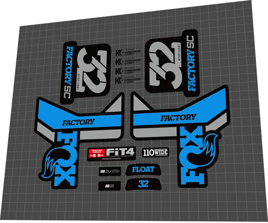 FOX Factory (2018) 32 Fork Decal Set - Bike Decal Replace