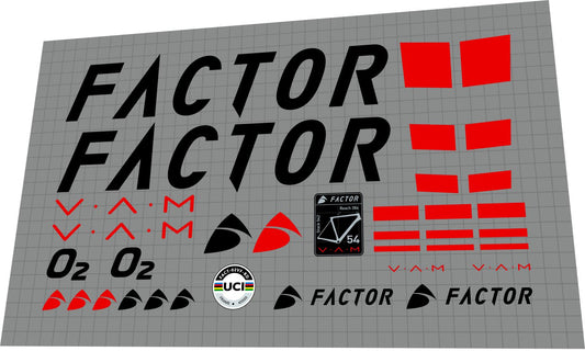FACTOR O2 VAM (2019) Frame Decal Set - Bike Decal Replace